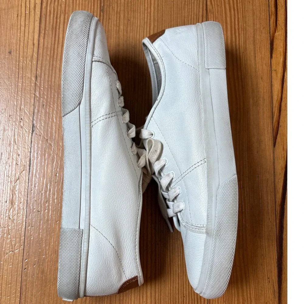 Frye Gia Low Lace‎ Sneakers Mens White Good Leather Low Top FR41118 SIZE 9.5M - Picture 3 of 6